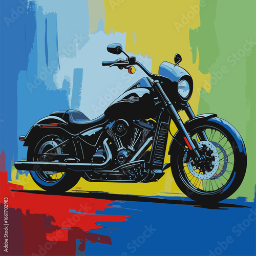 vector silhouette of a cruiser motorcycle