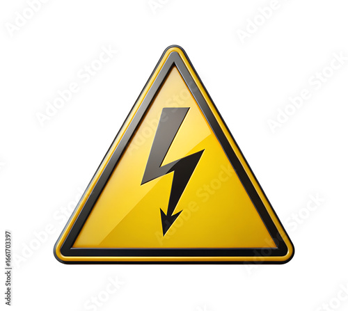 Free Download Yellow High Voltage Warning Sign with Lightning Bolt on transparent background - GFXLoad