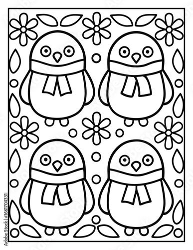 Seamless Pattern with Kids Elements Coloring page | Children’s Comfy Coloring Book Design
