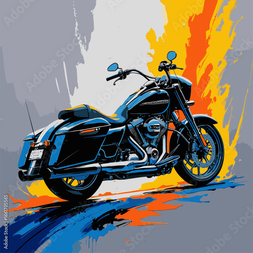vector silhouette of a cruiser motorcycle