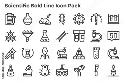 Scientific Visual Pack - 28 Extra Bold Line Icons