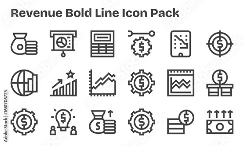 18 Bold Line Vectors for Revenue Theme