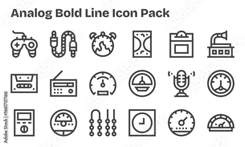 Analog Design Icons - 18 in Bold Line Style