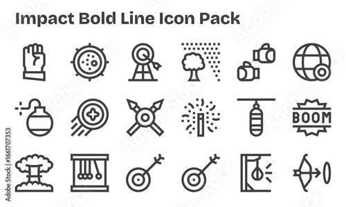 18 Bold Line Vectors for Impact Theme