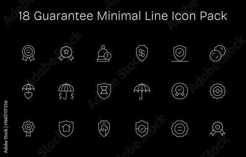 Guarantee - 18 Minimal Line Vector Illustrations