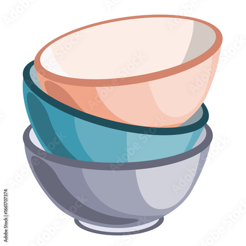 Three deep plates vector image
