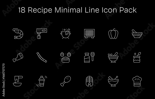 18 Minimal Line Style Icons - Recipe Collection