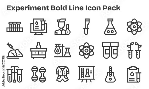 Experiment Icon Collection - 18 Bold Line Designs