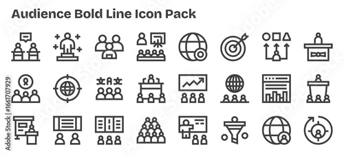 Audience Visual Pack - 24 Bold Outline Icons