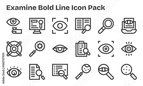 Examine Vector Set - 18 Bold Line Icons