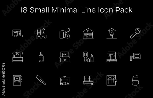 Small Vector Set - 18 Minimal Line Icons