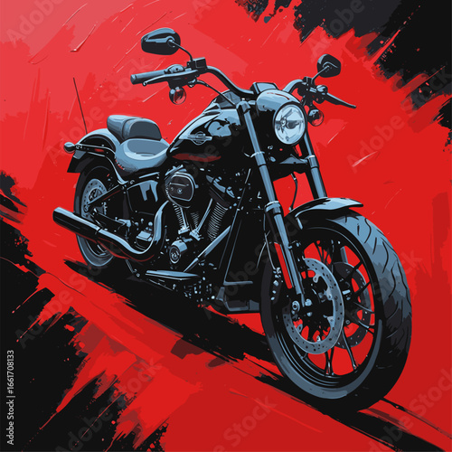 vector silhouette of a cruiser motorcycle