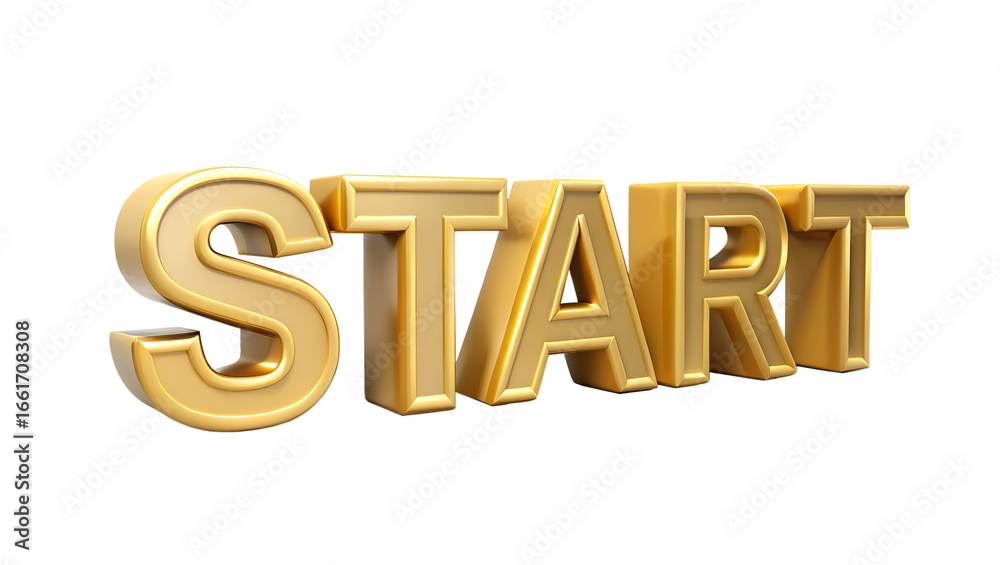 Golden Start Text Effect Isolated on Transparent Background Golden Start Text Effect Isolated on Transparent Background