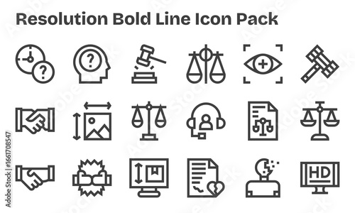 18 Bold Line Designs - Resolution Vector Icons