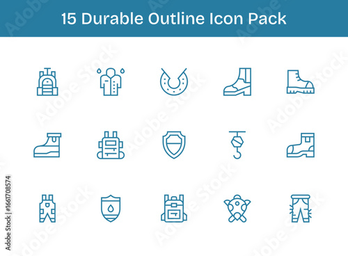 Outline Icons - Durable Set with 15 Vectors