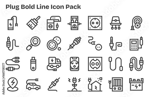 28 Extra Bold Line Vectors for Plug Theme