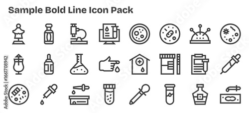 24 Bold Outline Vectors for Sample Theme