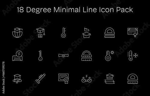 Degree - 18 Minimal Line Vector Illustrations