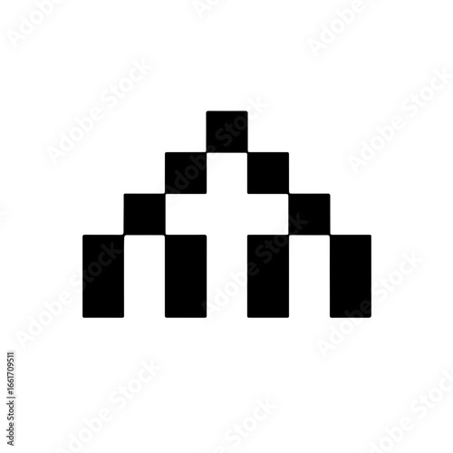 Modern minimalist pixel cross logo design for church, faith, religion, or christianity branding identity