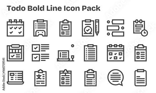 ToDo - 18 Icons in Bold Line Design