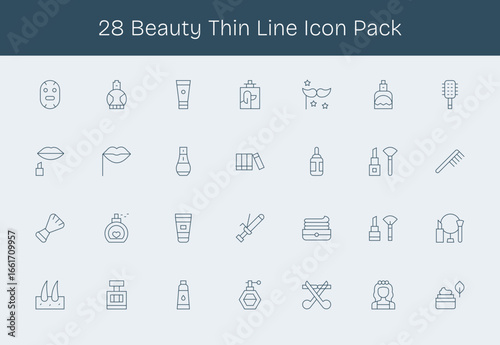 28 Thin Line Vectors for Beauty Theme