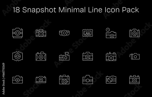 18 Icons for Snapshot in Minimal Line Format