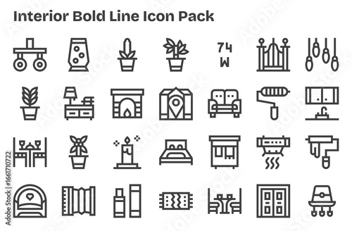 Interior Design Icons - 28 in Extra Bold Line Style