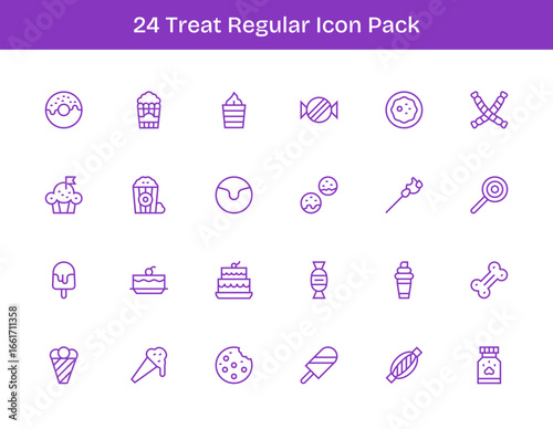 Treat Icon Collection - 24 Regular Outline Designs