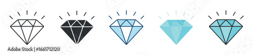 Diamond Icon Set Multiple Style Collection