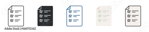 Checklist Icon Set Multiple Style Collection