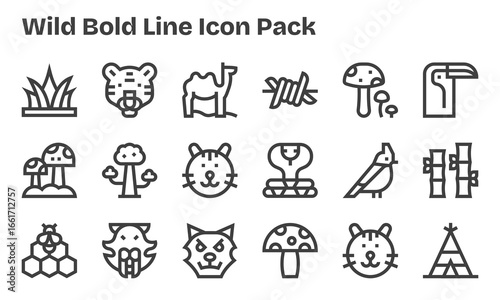 18 Bold Line Designs - Wild Vector Icons
