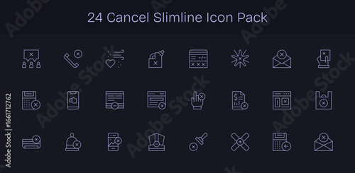 24 Slim Line Vectors for Cancel Theme