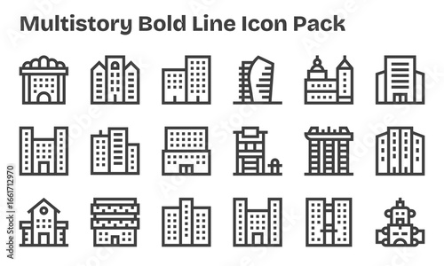 18 Bold Line Icons - Multistory Graphics