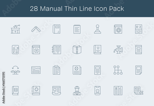 Manual Icon Collection - 28 Thin Line Designs