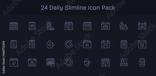 Daily Design Icons - 24 in Slim Line Style