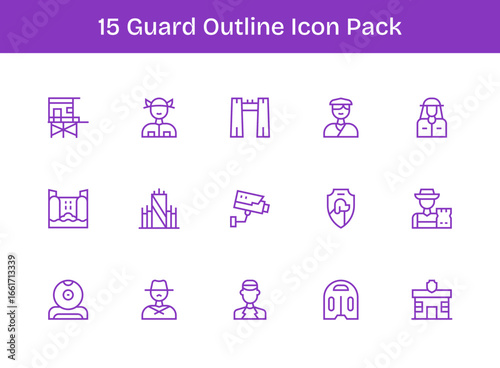 Guard Visual Pack - 15 Outline Icons
