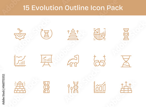 Evolution - 15 Icons in Outline Design