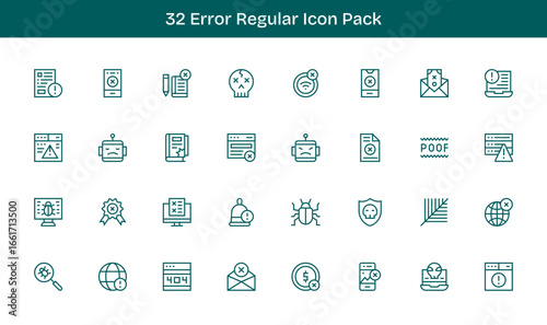 32 Regular Line Vectors for Error Theme