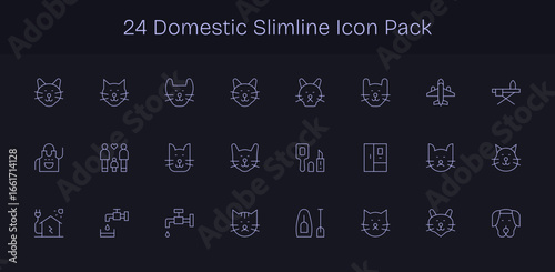 24 Domestic Icons in Slim Line Aesthetic
