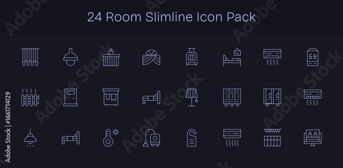 Room - 24 Icons in Slim Line Design