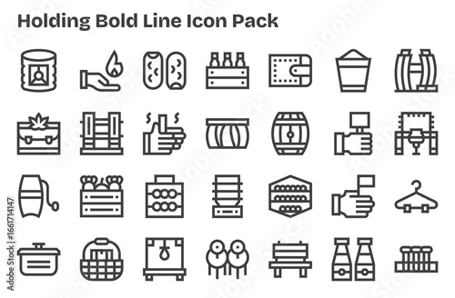 Holding - 28 Extra Bold Line Vector Illustrations