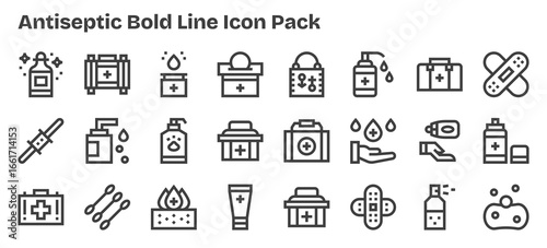 Antiseptic Visual Pack - 24 Bold Outline Icons
