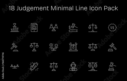 18 Minimal Line Designs - Judgement Vector Icons