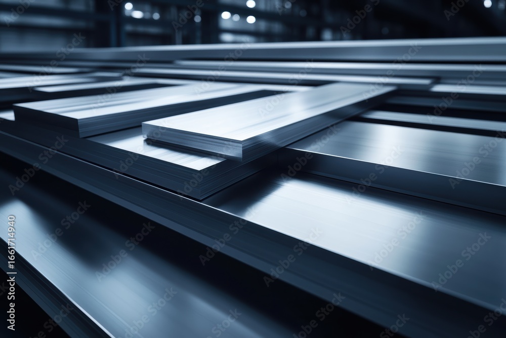 Fototapeta premium Graphic layout showcasing metallic surfaces for advertising purposes in industrial design