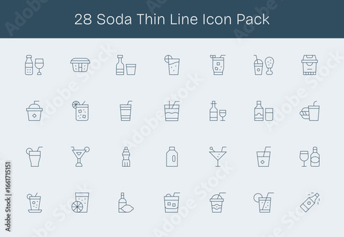 Soda Icon Collection - 28 Thin Line Designs