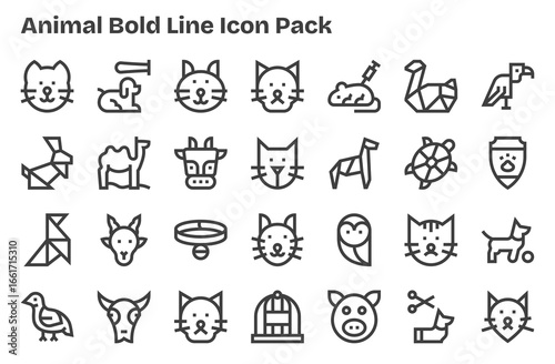 Animal - 28 Icons in Extra Bold Line Design