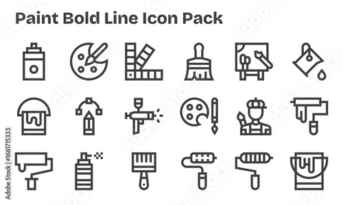 Paint Visual Pack - 18 Bold Line Icons
