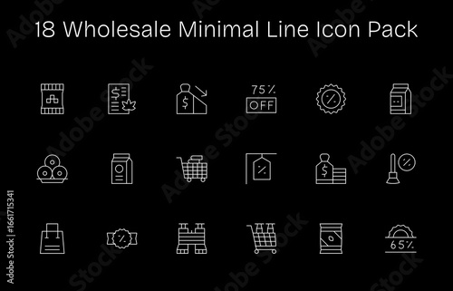 18 Minimal Line Icons - Wholesale Graphics