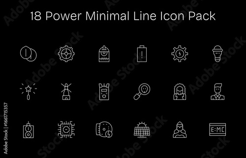 Power Visual Pack - 18 Minimal Line Icons