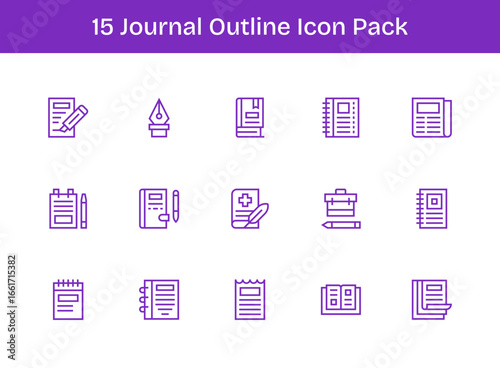 Journal Icon Collection - 15 Outline Designs